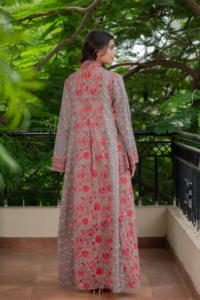 Vestido Largo con Estampado Floral y Cuello en V para Mujer, Manga Larga, Estilo Boho Holgado, Casual de Verano, 100% Algodón Ecológico con Borlas - Product Image 5