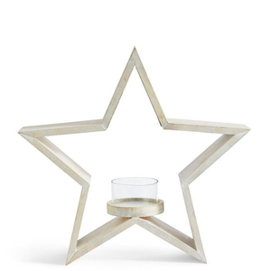 Support de bougie chauffe-plat en métal argenté avec base en bois, décoration de table de Noël pour les fêtes - Product Image 6