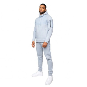 Ensemble de survêtement technique en polaire 100 % polyester pour homme, conception personnalisée OEM, avec sweat à capuche zippé et pantalon de jogging, idéal pour l'hiver, écologique - Product Image 3