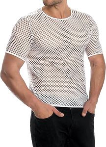 T-shirt transparent en strass à col rond, léger, séchage rapide, en maille transparente, sexy, coupe ajustée pour le fitness - Product Image 4