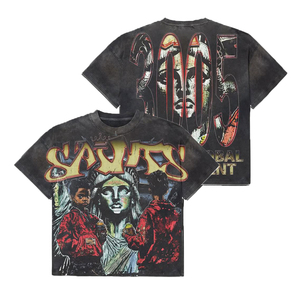 เสื้อยืดแขนสั้นสีดำสำหรับผู้ชาย สไตล์พังก์ คอกลม ทรงปกติ ผ้าถักนิตติ้ง 100% ผ้าฝ้าย ระบายอากาศได้ดี สตรีทแวร์ คุณภาพสูง - Product Image 4