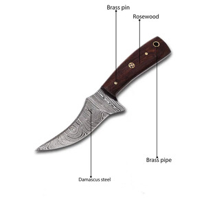 Couteau de chasse artisanal en acier Damas, couteau utilitaire d'extérieur fait main avec un design de manche élégant pour les collectionneurs de chasse - Product Image 3