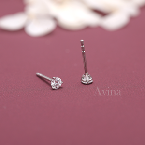 IGI Certified Lab Grown Diamond Round Solitaire Stud <b>Earrings</b> 18K White / Yellow & Rose Gold Minimalist Tiny Diamond <b>Earrings</b> - Product Image 5