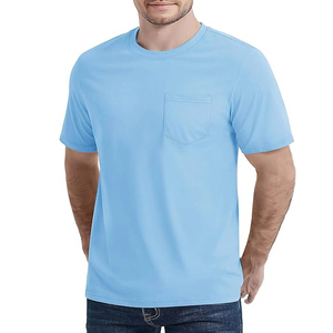 T-shirt décontracté basique à manches courtes pour homme, coupe ajustée, col ras du cou, uni, été - Product Image 3