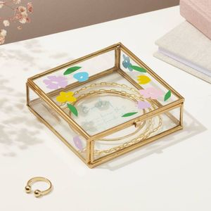 Boîte à bijoux en verre décoratif, support d'exposition de boucles d'oreilles, organisateur de rangement - Product Image 3