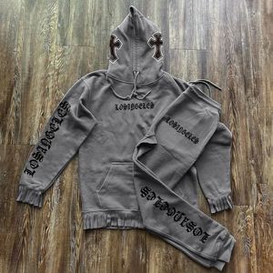 Conjuntos de Chándal Personalizados para Hombre, Tallas Grandes, Invierno, Estampados, Estilo Urbano, Lavado Ácido, Bordados, Felpa de 480 g/m², 100% Algodón - Product Image 4