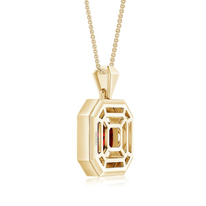 Colgante Solitario Clásico Vintage de Oro 18K 14K 10K y Plata 925 935 con Rubí, Engaste de Bisel, Joyería Fina Unisex, Regalo - Product Image 4