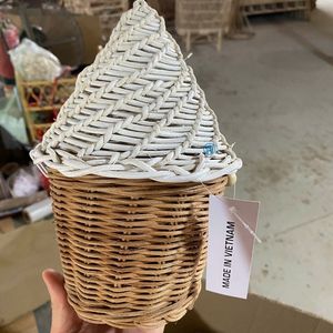 Eco Friendly Handmade Rattan Ice Cream Shape Candy <b>Gift</b> Box For Ramadan <b>Eid</b> Kids Treat Basket Party Favor Wholesale Supplier - Product Image 2