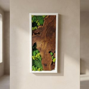 Decoración de pared de madera con textura de musgo, arte de madera premium, decoración biófila para interiores, arte de pared elegante inspirado en la naturaleza. - Product Image 5
