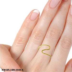 Minimalist Wavy Alloy <b>Ring</b> for Women Handmade Gold Tone Fluid Swirl Trendy <b>Statement</b> Modern Abstract Jewelry Gift - Product Image 6