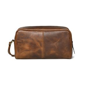 Neceser de Viaje Personalizado de Cuero Genuino Resistente al Agua, Estuche de Aseo Vintage para Hombre, para Cosméticos y Artículos de Afeitado LYG-0181 - Product Image 3