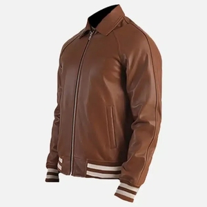 2026 Customized Leather <b>for</b> Bomber <b>Baseball</b> <b>Jacket</b> <b>Men</b> Winter Waterproof Windproof Genuine Stand Collar OEM Service - Product Image 3