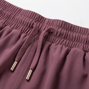 Shorts plissés taille haute pour femme, couleur unie, cordon de serrage, taille élastique, décontracté, pour l'été, en mousseline de soie - Product Image 4