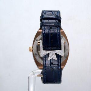 Elegante Reloj de Lujo para Hombre con Caja de Diamantes, Cuarzo Analógico, Cristal de Zafiro, Correa de Moissanita Plateada, Cierre Oculto, Movimiento ETA, 10m - Product Image 3