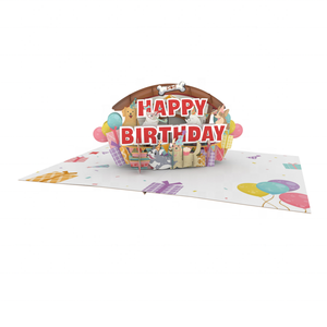 Carte pop-up 3D faite à la main, design anniversaire, cartes de vœux faites à la main avec enveloppe, cartes de vœux 3D pour occasions spéciales, Noël - Product Image 1