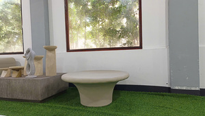 โต๊ะกาแฟคอนกรีตสีขาว ดีไซน์ทันสมัย สำหรับใช้งานกลางแจ้ง หรูหรา กันน้ำ ทนทาน รับประกันคุณภาพ - Product Image 2