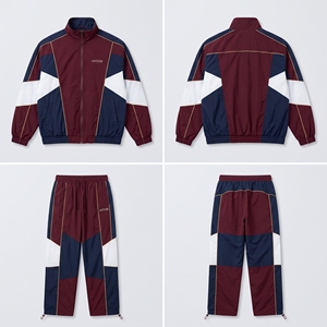 Custom Streetwear Windbreaker <b>Tracksuit</b> Set <b>90s</b> Vintage Color Block Nylon Wholesale - Product Image 1