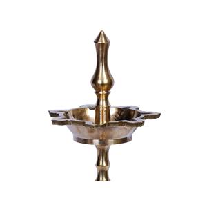 โคมไฟประกอบพิธีกรรมเจ็ดไส้ตะเกียงทองเหลืองขนาด10นิ้วทำด้วยมือสำหรับตกแต่งบ้านในอินเดีย - Product Image 2