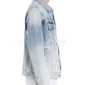 Veste en jean respirante pour homme, usage extérieur, vente en gros, logo personnalisé, veste en jean en coton pour homme - Product Image 3