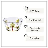 [Holar] Bols à salade en plastique de qualité alimentaire, motif palmier tropical, fabriqués à Taïwan, pour restaurants, cuisines et usage domestique