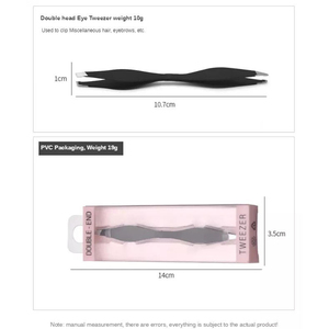Pince à épiler 2-en-1 à double extrémité - Pointes précises et courbées pour extensions de cils professionnelles et nail art - Product Image 4