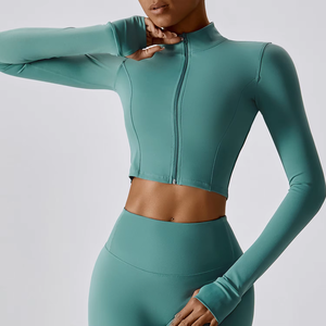 Conjuntos de Yoga para Mujer, Ropa Deportiva Personalizada, Diseño a Cuadros con Logotipo Frontal, 2 Piezas, Spandex/Nailon, Alta Calidad, Logotipo Personalizado - Product Image 5