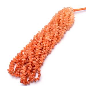 Natural Peach Moonstone Faceted Teardrop Shape Gemstone Beads 6x4mm Loose Moonstone Beads For Jewelry Making Wholesale Bulk Gems - Product Image 1