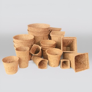 Natural coco fiber pots eco friendly gardening <b>plant</b> nursery pot coconut fiber seedling <b>baskets</b> - Product Image 2