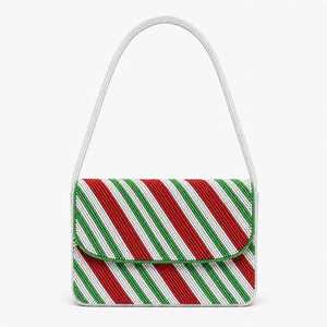 Bolso de Mano Bordado con Cuentas Joy, Diseño Navideño Floral Rojo y Blanco, Hecho a Mano, Color y Forma Personalizados, ARTE INDIO EXOTICO - Product Image 3