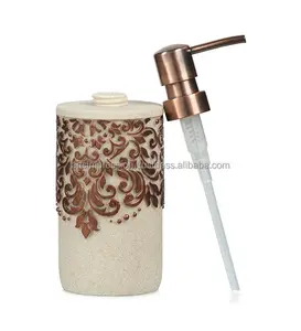 Embossed Design waterproof Style Soap Finger Press Soap dispenser metal in brass aluminium iron wooden high finished dispenser