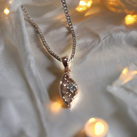 Pendentif élégant Aniva 0,05 ct en diamant brillant cultivé en laboratoire, certifié IGI, or rose 10 carats, style mignon, pendentifs de mode, breloques