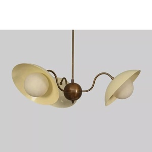 Brass <b>Ceiling</b> Lamp With Frosted Glass <b>Shades</b> 110-240V Suspended Outdoor <b>Lighting</b> Fixture - Product Image 3