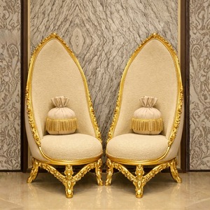 Sillas mecedoras Royal Heritage con reposabrazos tallados en forma de cisne, silla mecedora de madera antigua personalizada en color marrón para el hogar, EE. UU. - Product Image 6