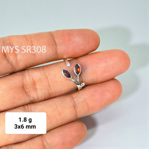 Handmade <b>Garnet</b> Cut <b>Ring</b> Light Weight Faceted Gemstone Adjustable 925 <b>Silver</b> <b>Rings</b> Wholesale Price <b>Silver</b> Jewelry - Product Image 1