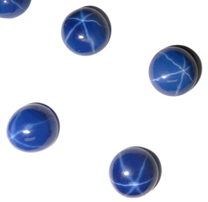 Zafiro Azul Estrella Redondo de 11x11 mm, 7 Quilates, Creado en Laboratorio, Cabujón Pulido con Efecto de Estrella de 6 Puntas, 4-5 mm de Altura, para Joyería - Product Image 6
