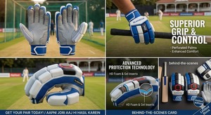 Gants de frappe de cricket renforcés et cousus, en cuir PU rembourré à doigts entiers, antidérapants, pour l'entraînement - Product Image 5