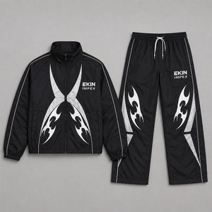 Conjunto Deportivo Personalizado de Nylon para Mujer, Chaqueta Cortavientos y Pantalones Anchos, Ropa Deportiva OEM - Product Image 3