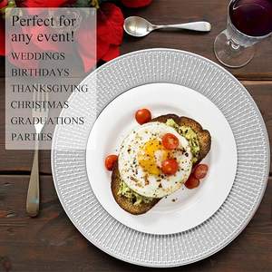 Assiette de présentation en verre miroir, vaisselle ronde haut de gamme pour la décoration de banquets de mariage - Product Image 5