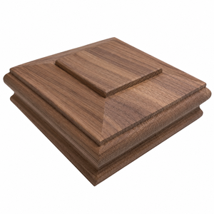 Tapa de poste de escalera de roble rojo tradicional, pieza de escalera de madera maciza, diseño de parte superior cuadrada, ecológica, duradera, segura, fácil instalación, 1 año de garantía - Product Image 2