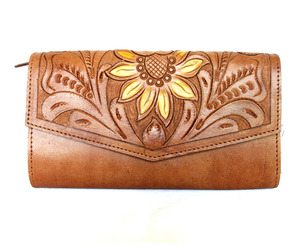 Hand Crafted Leather Hand <b>Bag</b> for Women Floral Embroidered Leather <b>Clutch</b> in Whole sale Price - Product Image 2