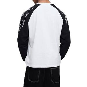 Camisetas de Manga Raglán para Hombre, Estilo Urbano, Camisetas de Manga Larga con Estampado Gráfico de Algodón para Hombre, Producción de Ropa Urbana Personalizada - Product Image 2