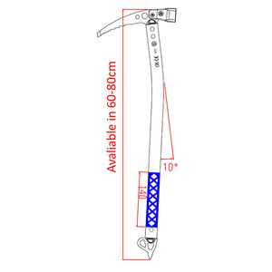 Hacha de Montañismo CE con Cabeza de Acero Aleado Certificada por la UIAA, Mango de Aleación de Aluminio Curvado, Modelo HM A970 B Estándar 710g - Product Image 4