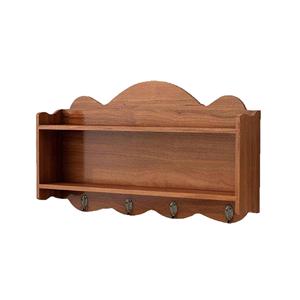 Étagère murale en bois, support d'exposition d'ornements, organisateur polyvalent marron pour bureau, chambre à coucher, entrée - Product Image 1