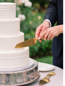 Leaf Design Handle Gold Finished <b>Cake</b> <b>Server</b> Steel Head Perfect For Special Occasions Parties Weddings And Birthday Celebration - Product Image 5