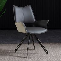 Chaise de salle à manger pivotante de luxe Le Style Luxe, revêtement bleu et marron, pour restaurant et maison