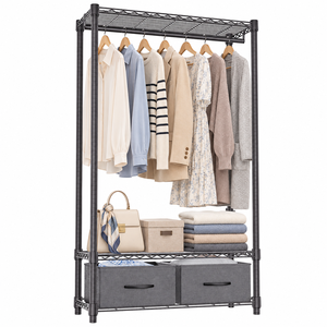 MZG Porte-vêtements roulant robuste à 3 niveaux en acier au carbone avec barre de suspension pour chambre, maison et commerce de détail - Product Image 1