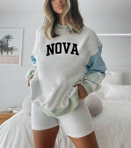 Premium Quality Winter Season Street Wear Two-Tone Sequined Front <b>Mock</b> Neck Oversized Women's Fleece Breathable Eco-Friendly - Product Image 6