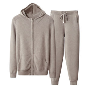 Conjunto Deportivo Personalizado de Dos Piezas con Sudadera con Capucha y Cremallera Completa, Pantalones Deportivos para Hombre, Lavado Ácido, Informal, para Entrenamiento de Fútbol - Product Image 1