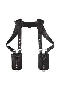 Sac à dos tactique souple unisexe FAZMAX en cuir véritable noir Oxford avec courbe physiologique du dos et fermeture éclair - Product Image 2