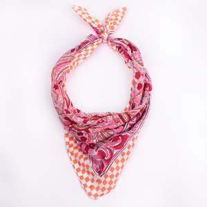 Artisan Crafted Handkerchief Floral Printed Cotton Bandana <b>Square</b> <b>Scarf</b> Multifunctional Casual Wear Spring Summer Style - Product Image 4